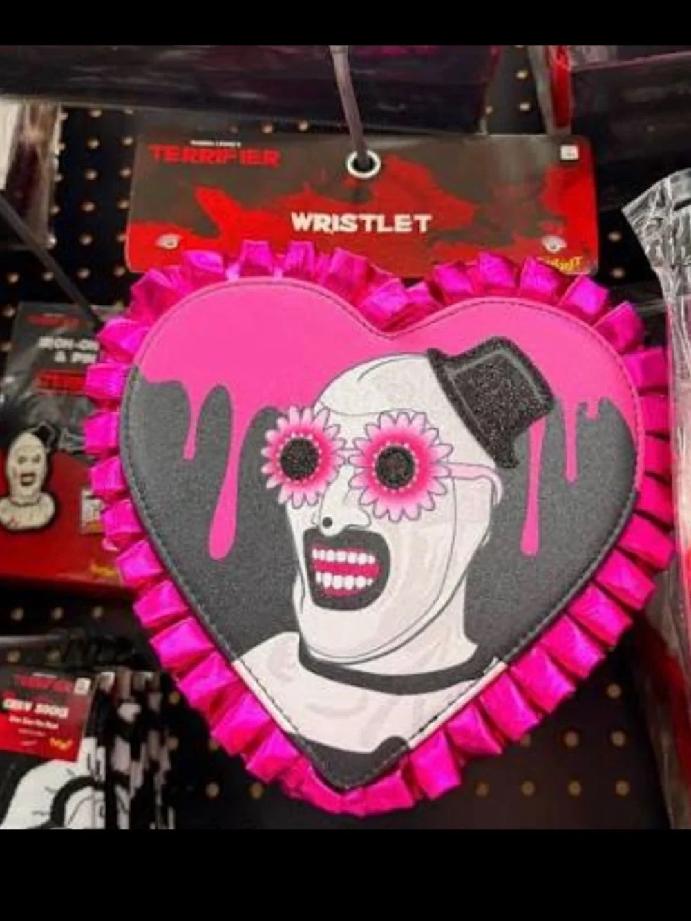 Terrifier Art the Clown Heart Wristlet Bag